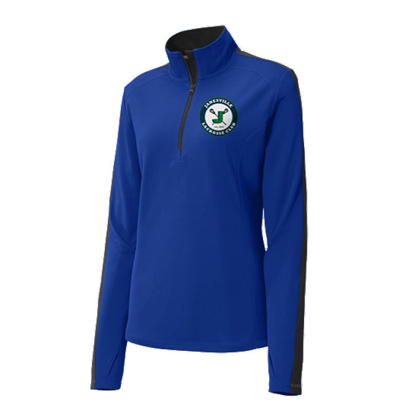 Jvl Lacrosse Ladies Textured Colorblock ¼-Zip Pullover